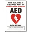 AED Window Static Location Cling Sign - 8" x 13"